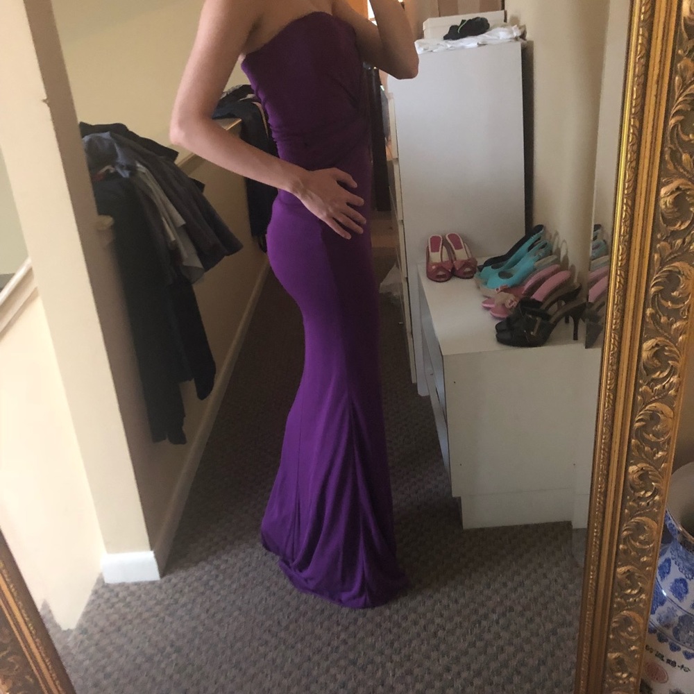 Badgley Mischka Purple embellished evening Gown - Picture 2 of 4